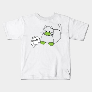 Corona Cat Green Kids T-Shirt